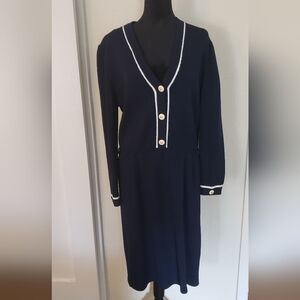 St. John Navy Blue Sailor Dress - Size 12